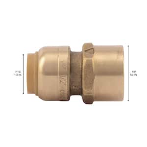 1/2 in. Push-to-Connect x FIP Brass Adapter Fitting