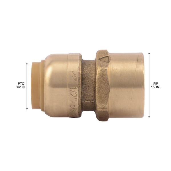 SharkBite 1/2 in. Push-to-Connect x FIP Brass Adapter Fitting