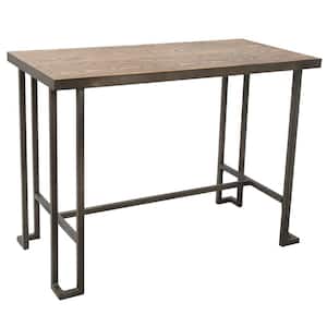 Roman Antique and Brown Counter Height Dining Table
