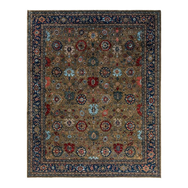 Serapi Brown 9 ft. x 12 ft. Tribal Wool Indoor Area Rug