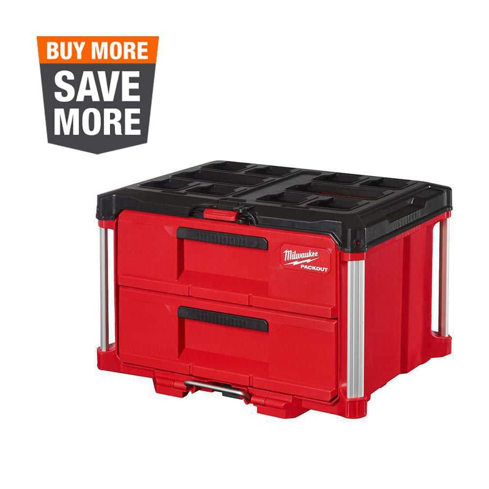 Milwaukee PACKOUT 22 in. 2-Drawer Tool Box with Metal Reinforced Corners 48-22-8442 - The Home Depot