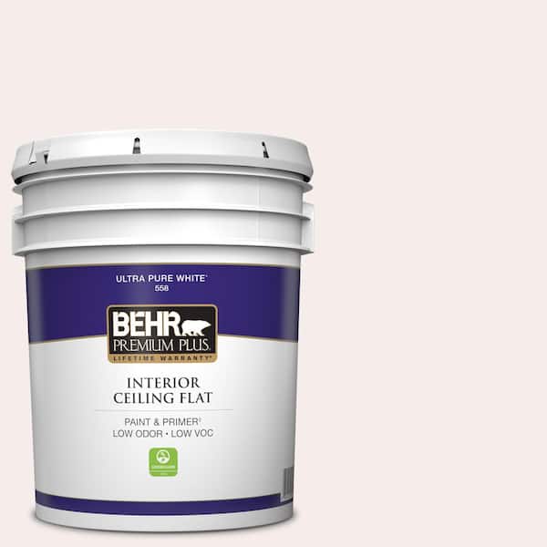 BEHR PREMIUM PLUS 5 gal. #RD-W08 Pink Mirage Ceiling Flat Interior Paint