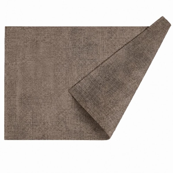 17 in. x 11.8 in. Dark Brown Faux Leather Heat-Resistant Waterproof Placemats for Dining Tables Set of 6