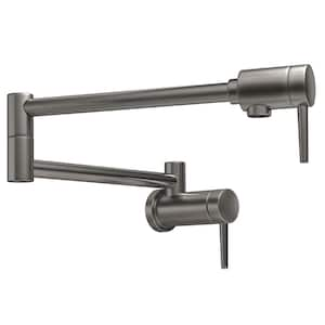 Contemporary Wall-Mount Pot Filler in Black Stainless