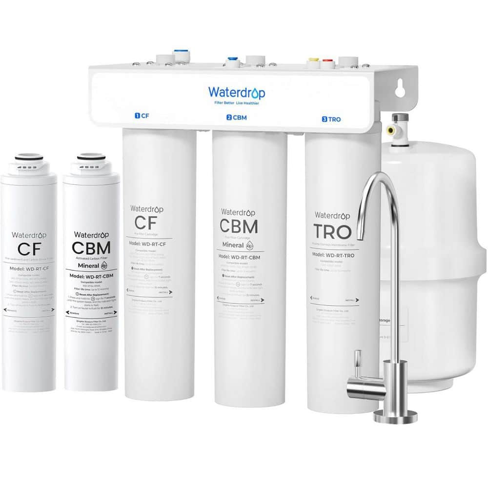 T3-T, 220 GPD, NSF/ANSI 372 Certified Under Sink RO System with Tank, No Power Needed, Extra RT-CF and RT-CBM Filters price history on PriceWatchPro
