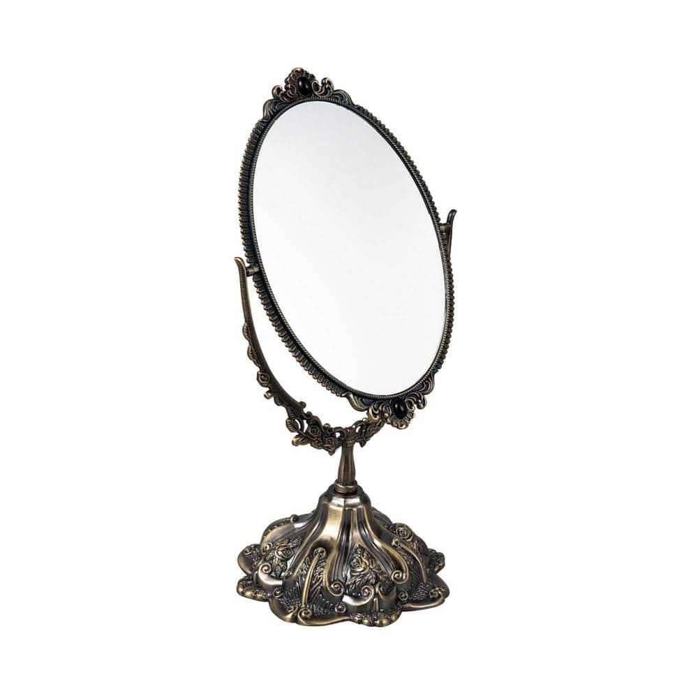 11.2in. Oval Swivel Double Sided Metal with Stand Elegant Tabletop Bathroom