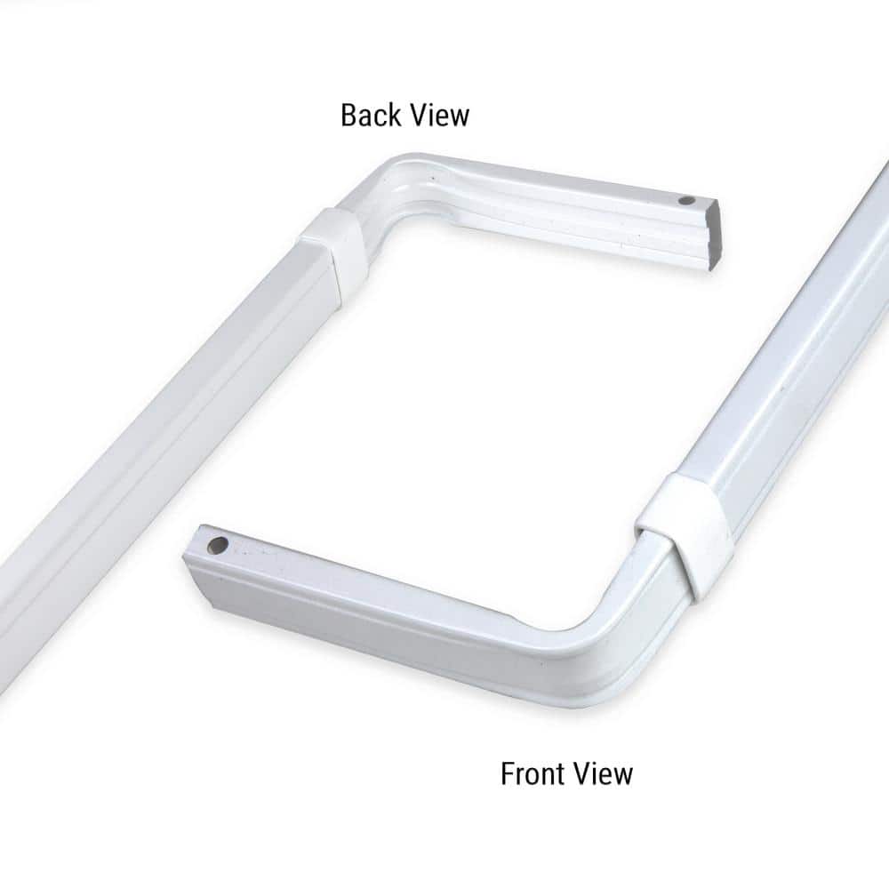 White Adjustable Metal Curtain Pole with Brackets