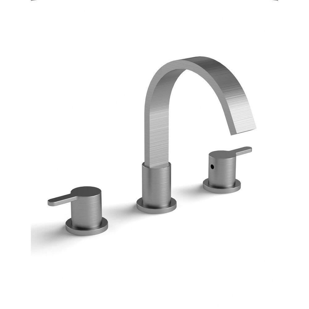8 in. Waterfall Widespread Double Handle 360° Swivel Bathroom Faucet with Pop-up Drain in Brushed Nickel (2-Pack) price history on PriceWatchPro