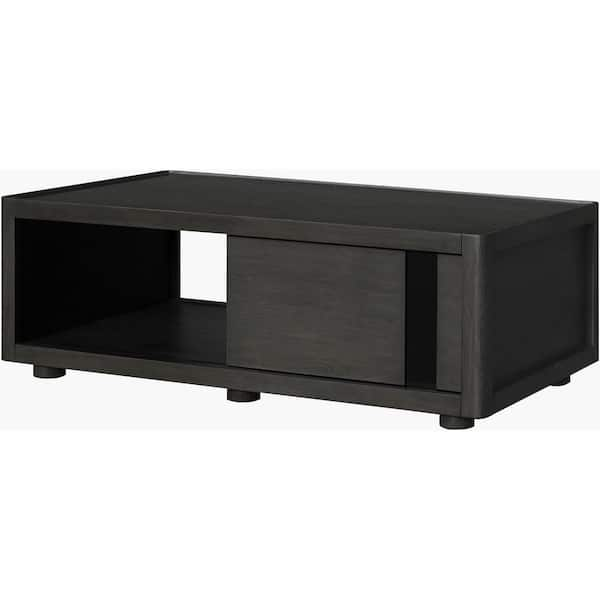 Caitlynn 17 in. Black Rectangle Wood Coffee Table