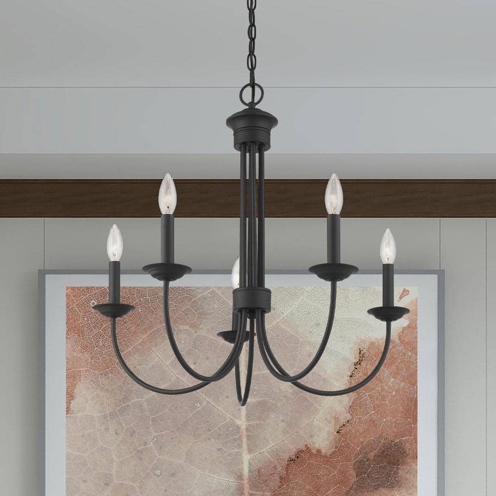 Estate Elegance 5-Light Black Crystal Chandelier