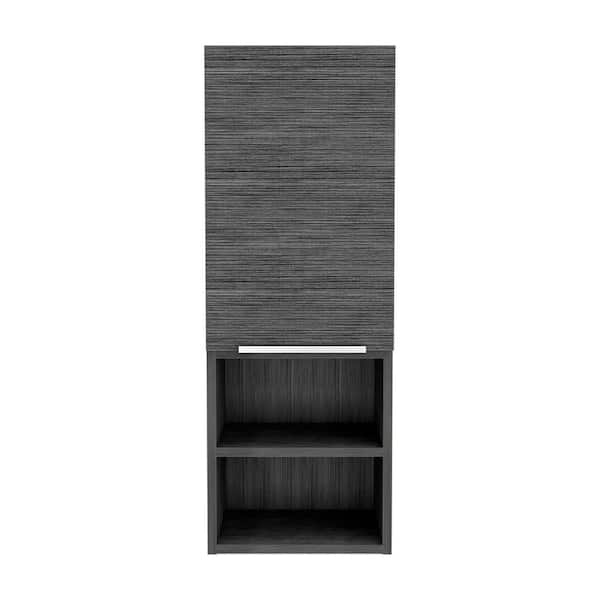 Unbranded 11.81 in. W x 10.04 in. D x 32.17 in. H Bathroom Storage Wall Cabinet in Smokey Oak