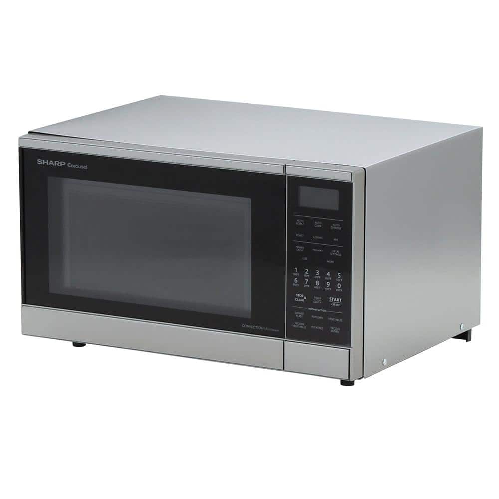 Sharp 0.9 cu. ft., 900 Watt Counter Top Convection Microwave in Stainless Steel, Stainless Steel Finish -  R830BS