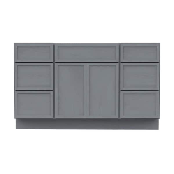 54 in. W x 21 in. D x 32.5 in. H Bath Vanity Cabinet without Top in Silver (Unassembled)
