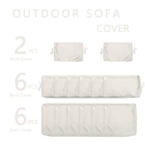 14-Piece 25.5 in. Outdoor Cushion Covers Cream