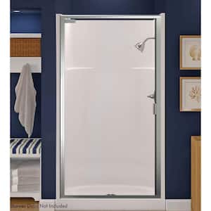 Everyday 32 in. x 32 in. x 75 in. AFR 1-Piece Shower Stall with Center Drain in Biscuit