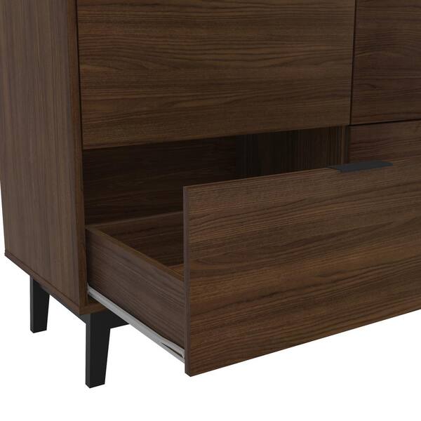 Polibi Solid Wood 6 Drawer Double Dresser in Dark Brown (mirror not  included) RS-SW6DDD - The Home Depot