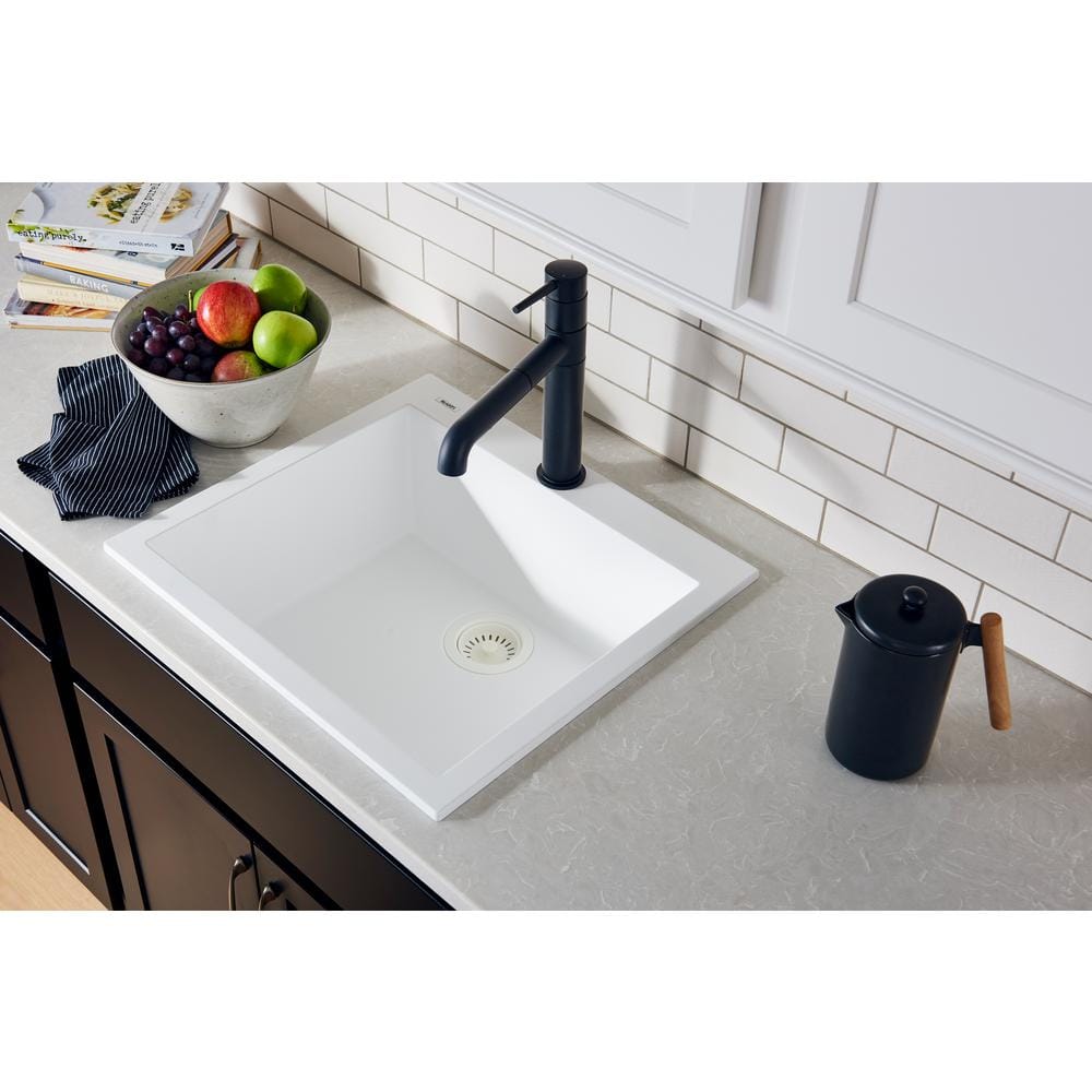 Arctic White Granite Composite Single Bowl Kitchen Sink