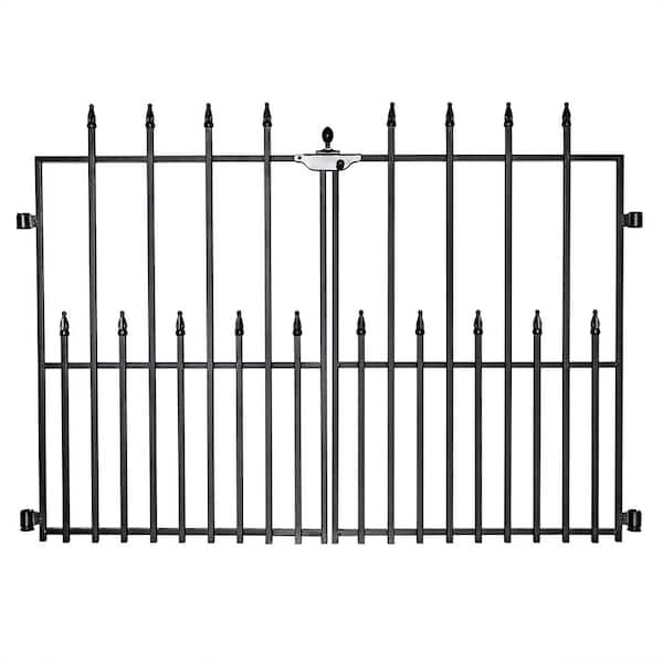 Quick Fence Series 24 in. W x 34 in. H Black Tiger Eye Steel Fence Gate