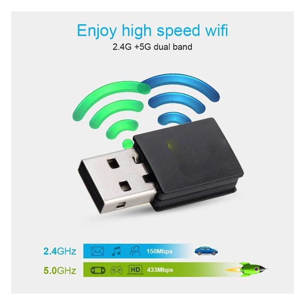 Yichuhaoxi Bluetooth Adapter, 600Mbps Dual Band 2.4/5Ghz