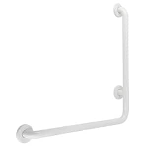 24 in. x 24 in. L-Shaped Grab Bar Left Hand in White
