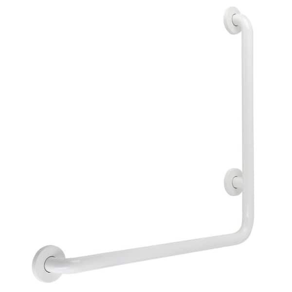 Kingston Brass 24 in. x 24 in. L-Shaped Grab Bar Left Hand in White