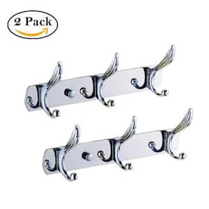 9.8 in. L Coat Hook with 3 Well Made Hooks, Mounting Hardware Included (2-Pack)