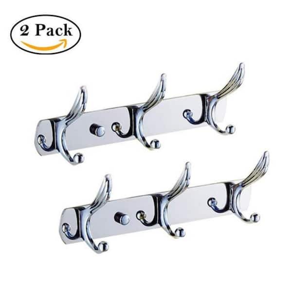 Pro Space 9.8 in. L Coat Hook with 3 Well Made Hooks, Mounting Hardware Included (2-Pack)
