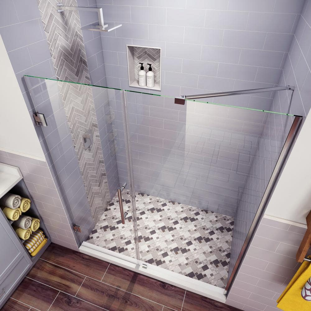 Belmore 70 x 72 Frameless Clear Glass Hinged Shower Door