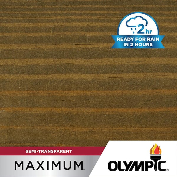Olympic Maximum 1 gal. ST-2008 Coffee Semi-Transparent Exterior Stain and Sealer in One Low VOC