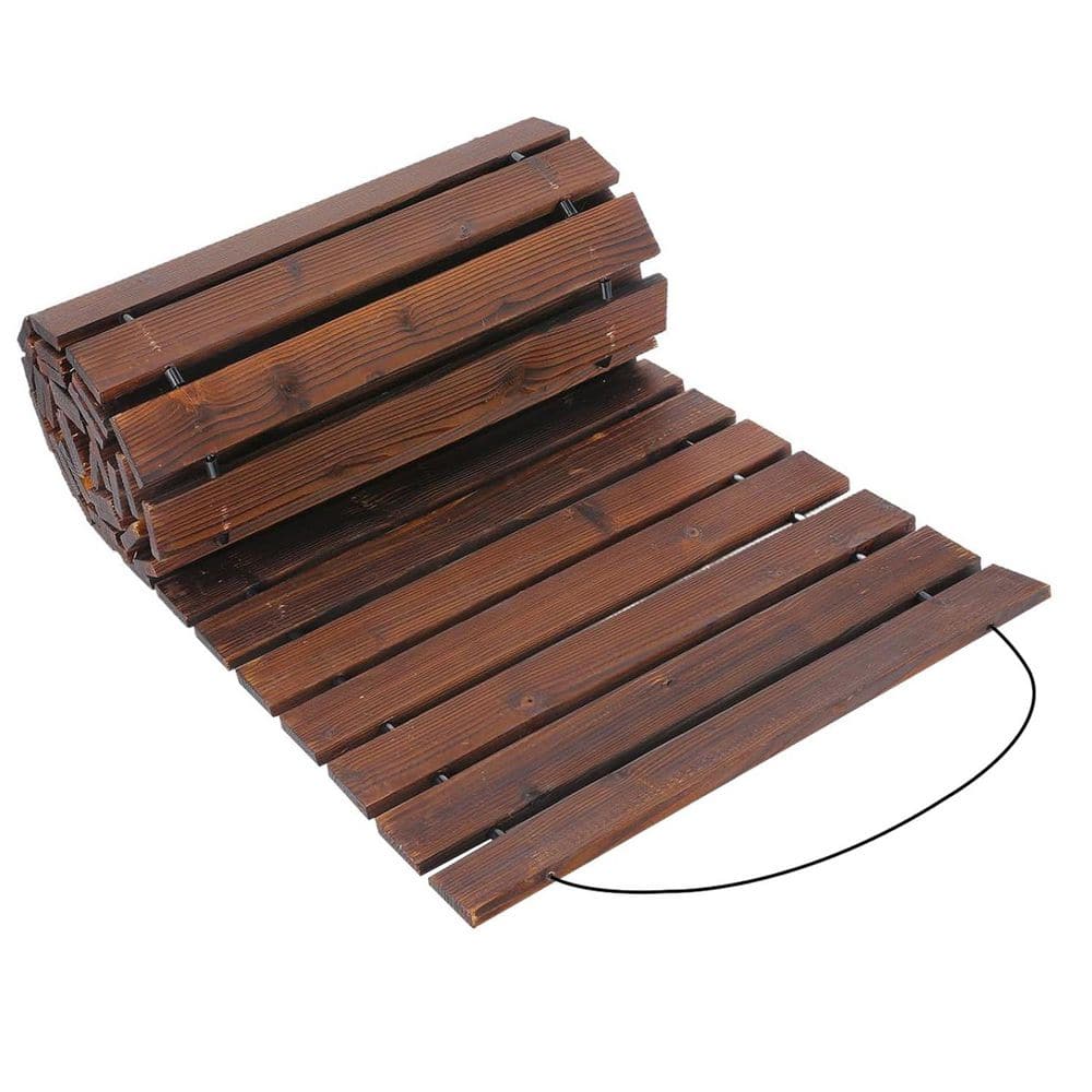 8.2 ft. Carbonized Pine Wooden Garden Pathway - Weather Resistant Roll Out Decorative Walkway for Outdoor Use price history on PriceWatchPro