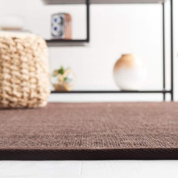 SAFAVIEH Natural Fiber 8 ft. x 8 ft. Square Chocolate/Dark Brown