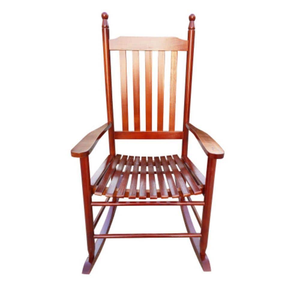 Series Frame Bronw Wood Outdoor Rocking Chair