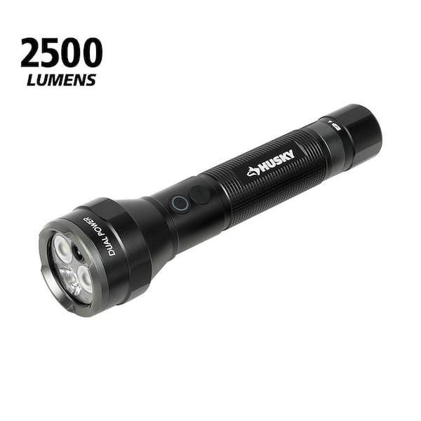 2500 Lumen Dual Power Auto-Focusing Aluminum Flashlight