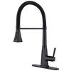 ruiling Single-Handle Pull Down Sprayer Kitchen Faucet with 3-Advanced Spray, Pull Out Sprayer in Stainless Steel Matte Black ATKH-0133-YH