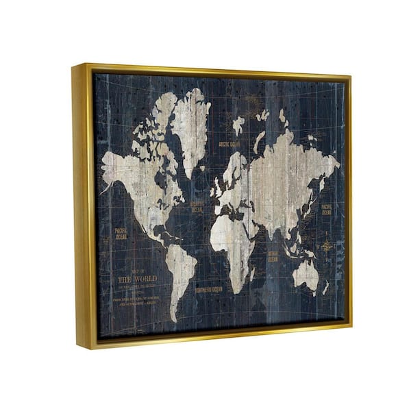 The Stupell Home Decor Collection Distressed Antique World Map