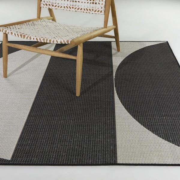 Cabrera Charcoal 5 ft. x 7 ft. Abstract Indoor/Outdoor Area Rug