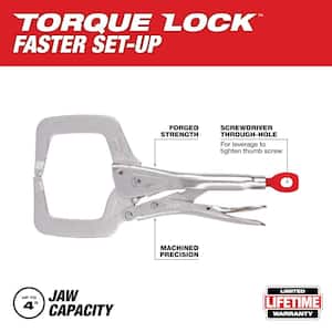 11 in. Torque Lock Locking C-Clamp with Regular Jaws