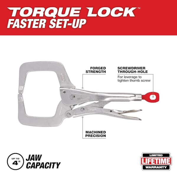 11 in. Torque Lock Locking C-Clamp with Regular Jaws