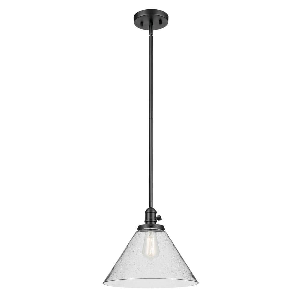 KICHLER Avery 14 in. 1-Light Black Vintage Industrial Shaded Cone ...