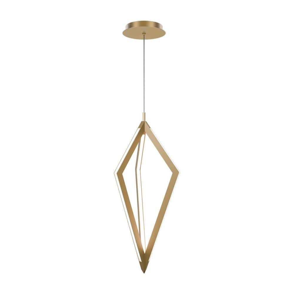 Tribeca 20 in. 1-Light Aged Brass Integrated LED Pendant Light Selectable 4CCT 2700K-3000K-3500K-4000K price history on PriceWatchPro