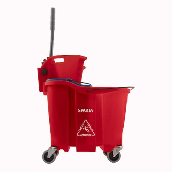 919229-6 Rubbermaid Red Polypropylene Mop Bucket and Wringer, 8-3