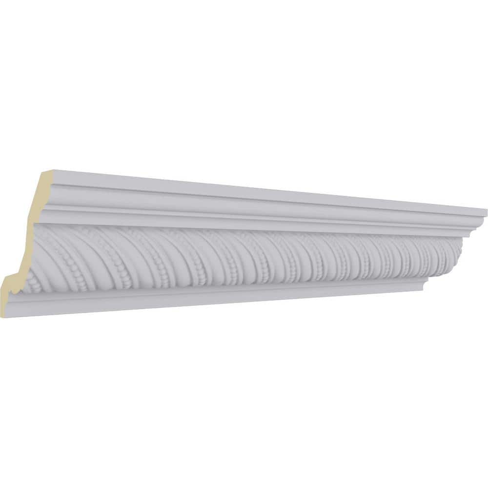 Primed White Polyurethane Beaded Rope Crown Moulding Sample
