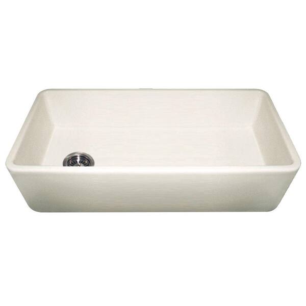 Whitehaus Collection Duet Reversible Farmhouse Apron Front Fireclay 36 in. 0-Hole Single Bowl Kitchen Sink in Biscuit