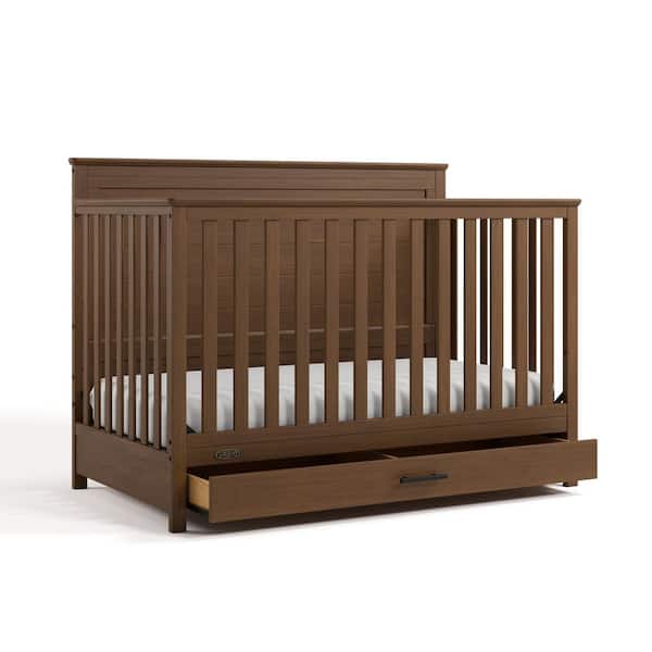 Tristan Hazelnut 5-in-1 Convertible Crib with Drawer