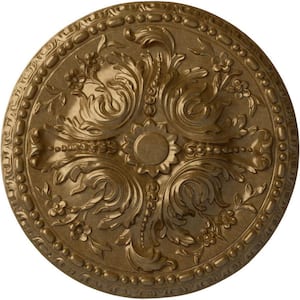 19-5/8 in. x 3/4 in. Amelia Urethane Ceiling Medallion (Fits Canopies upto 2-3/8 in.), Pale Gold