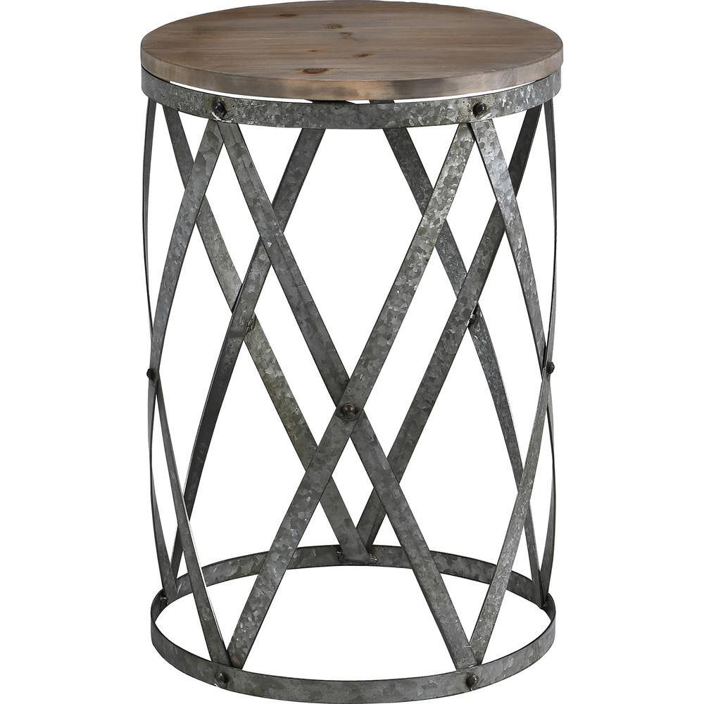Westbrook Round Wood and Metal End Table