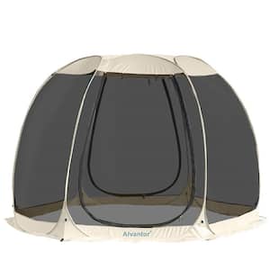 10 ft. x 10 ft. Beige Instant Pop Up Screen House Room Camping Tent, Mesh Walls, UPF 50+ UV Protection, Not Waterproof