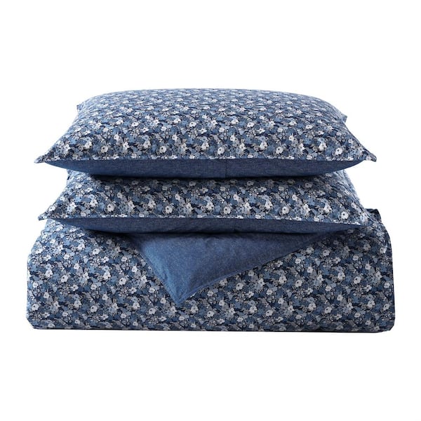 Wrangler Prairie Floral 3-Piece Blue Cotton King Comforter Set