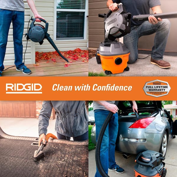 4 Gal. 6.0 Peak HP Shop Vacuum Wet Dry Vac with Detachable Blower, Fine Dust Filter, Hose and Car Cleaning Kit WD4080A