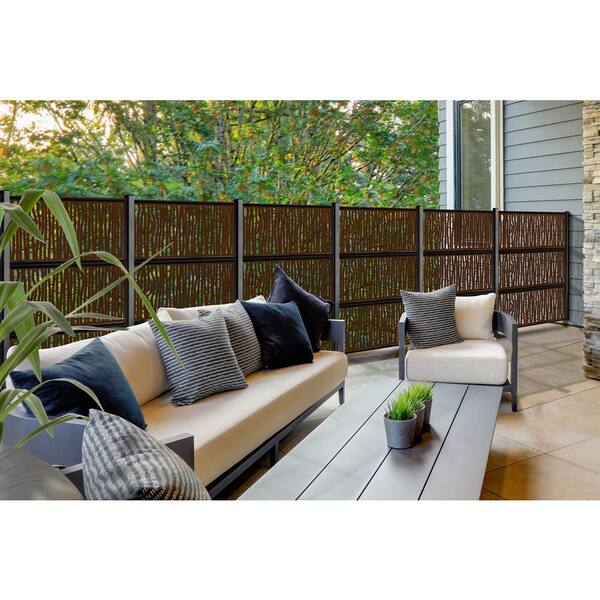 4 ft. x 2 ft. Espresso Brown Decorative Composite Fence Panel in Bamboo Design